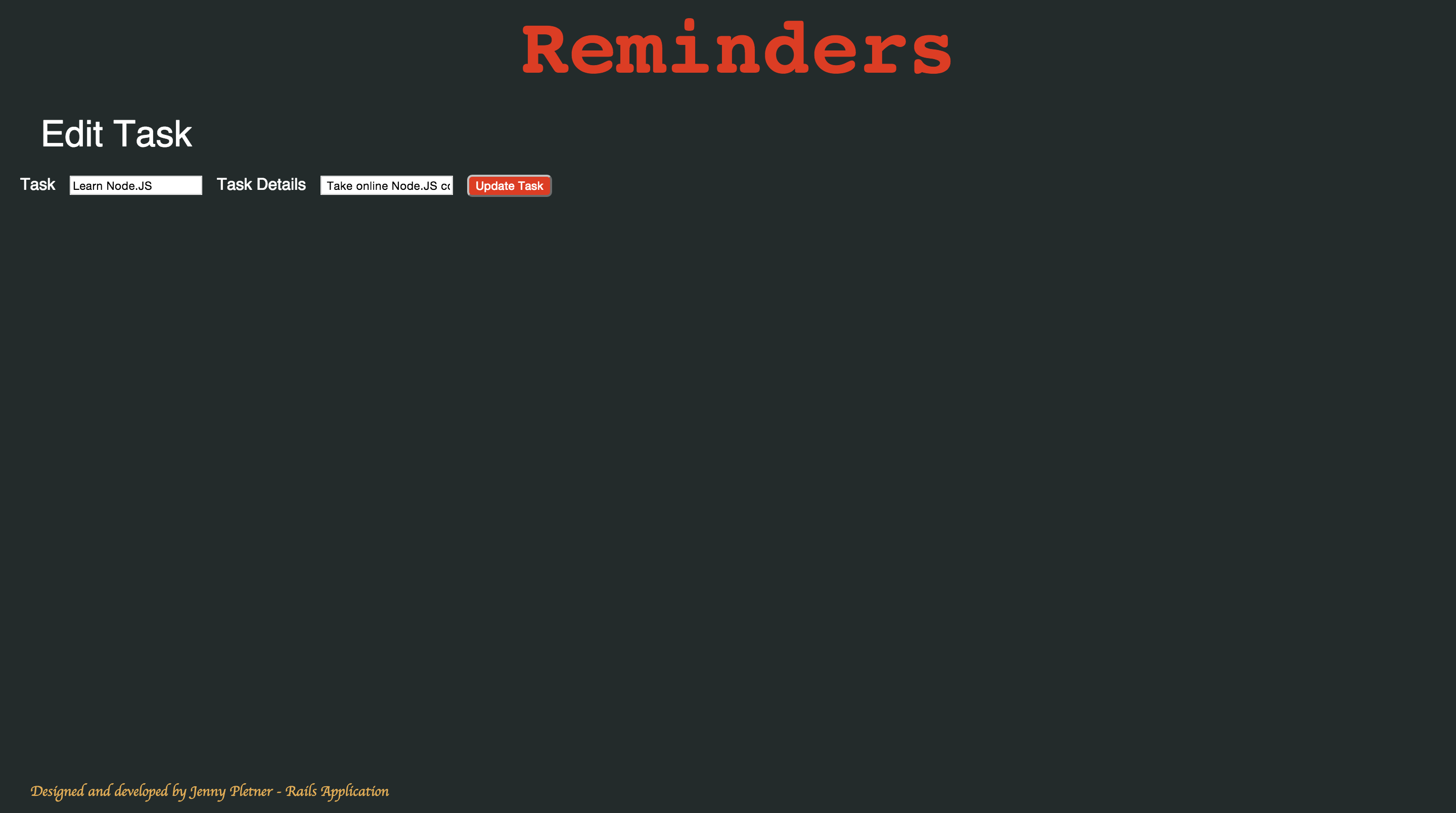Jenny Pletner's Rails To Do App
