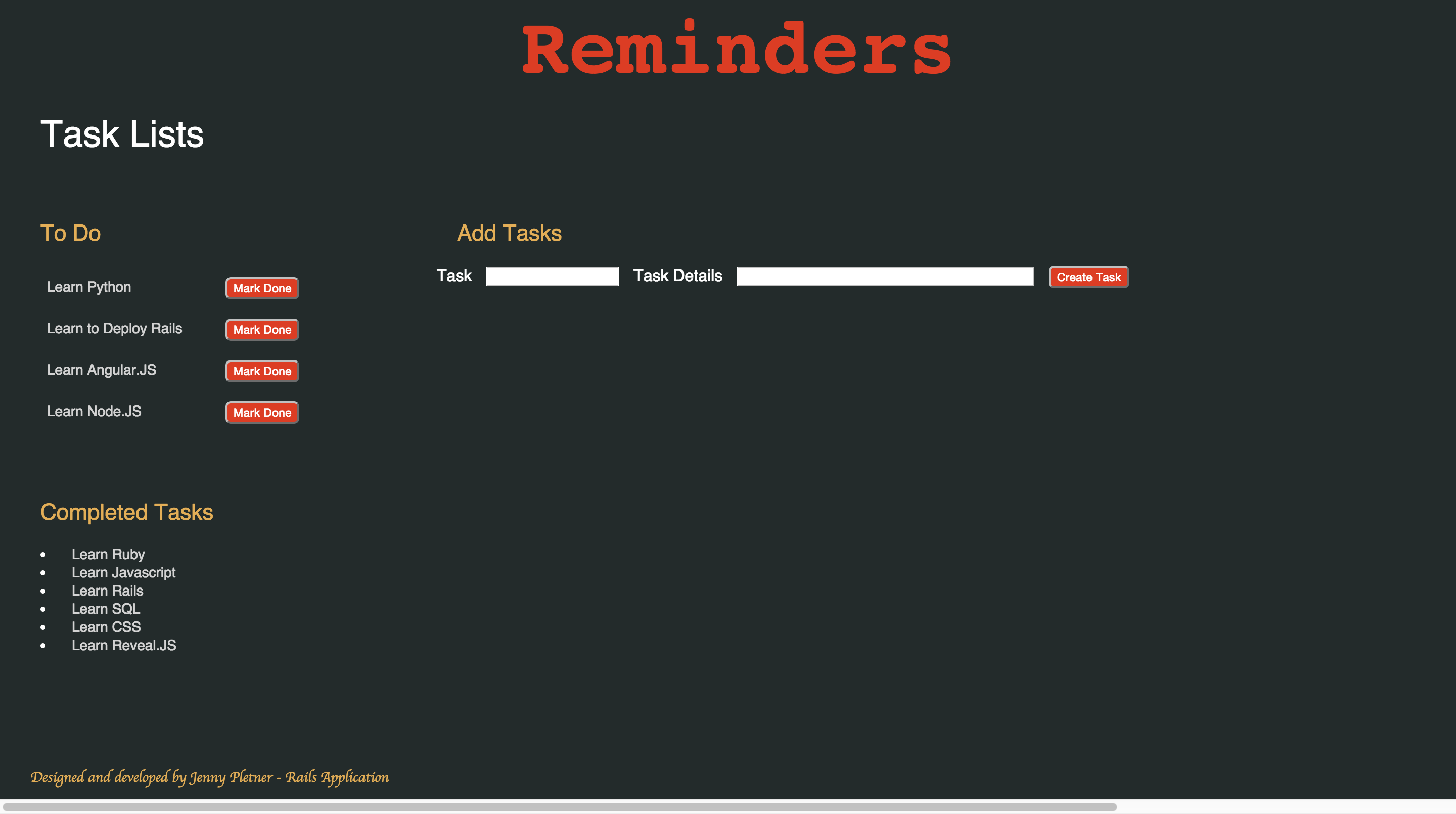 Jenny Pletner's Rails To Do App